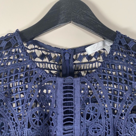 LOVERS + FRIENDS Cherish Navy Lace Rompers size S - Picture 5 of 9